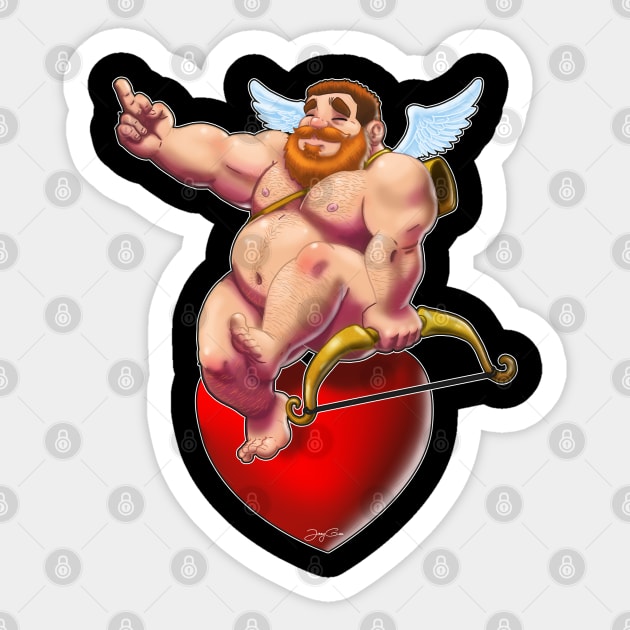 Naughty Cupid Sticker by JayGeeArt